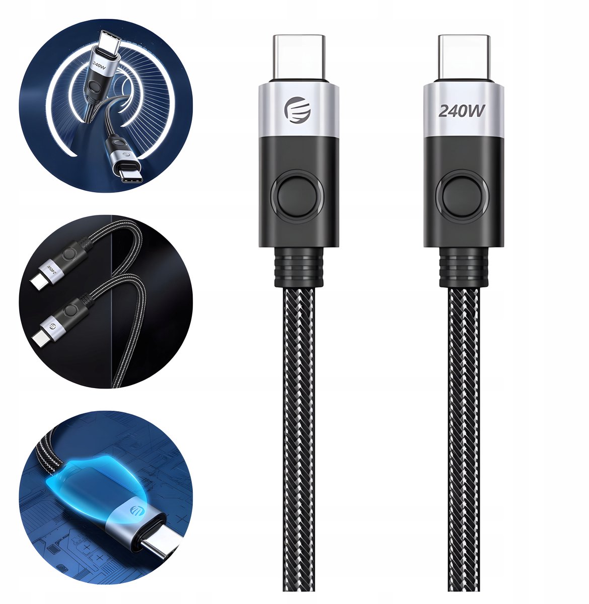 ORICO USB-C naar USB-C Kabel 240W 1,5m - Snel opladen en data