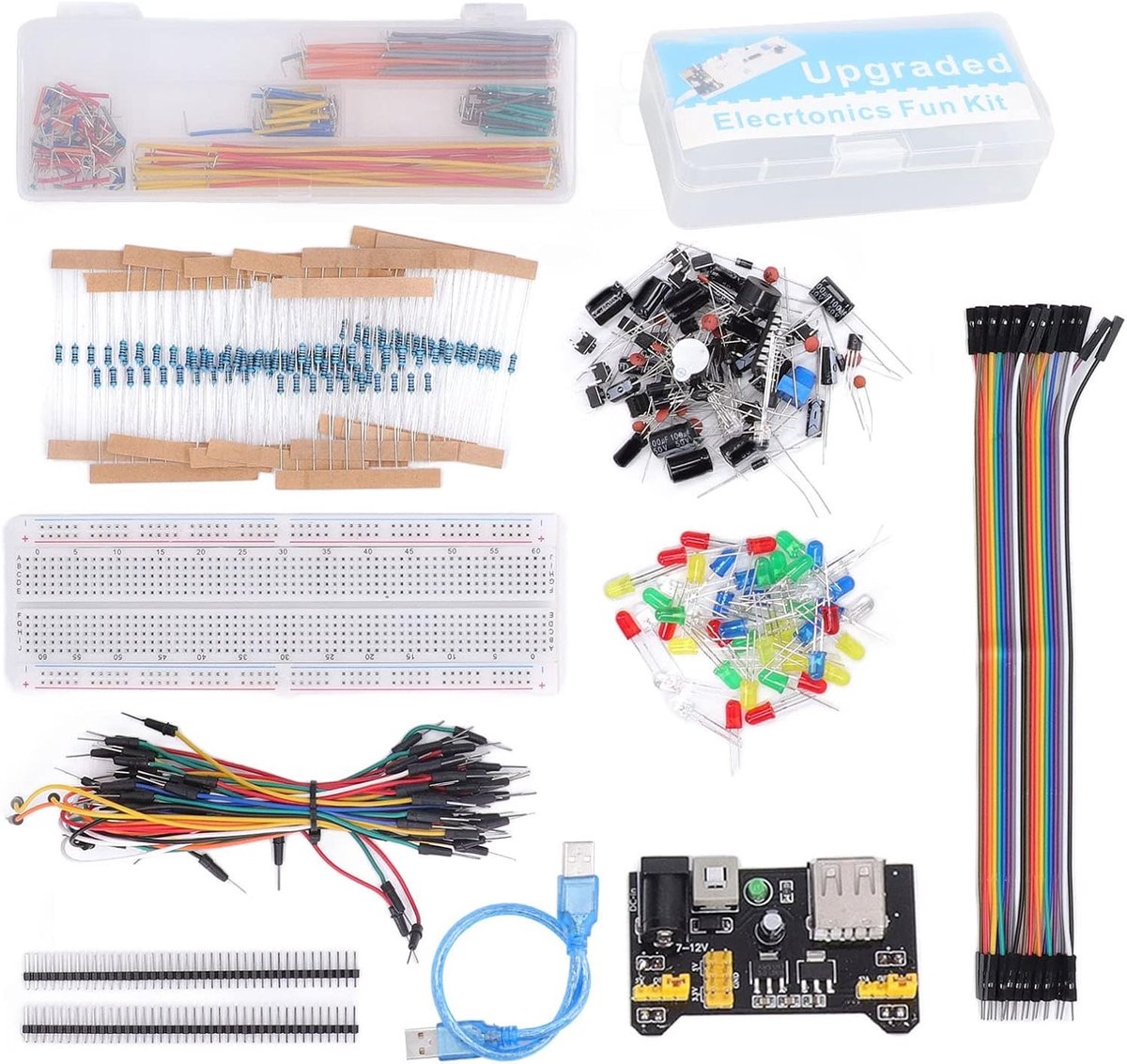 Starter Kit met Elektronica Componenten, 830 Tie Points Breadboard, Ideaal voor STM32 Projecten en DIY Elektronica