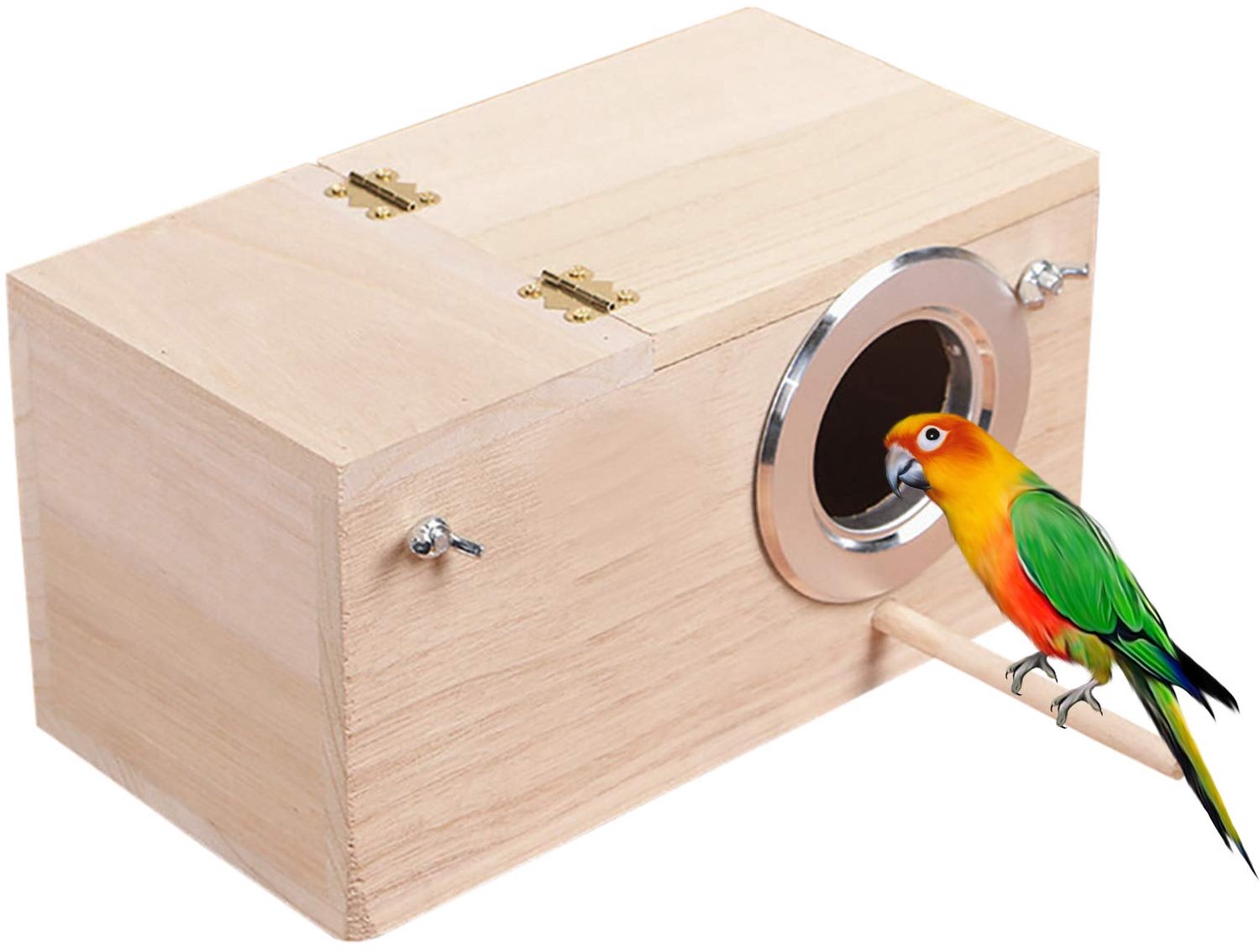 Houten Vogelhuisje Kweekbox - Broedkast voor Parkieten en Kleine Vogels