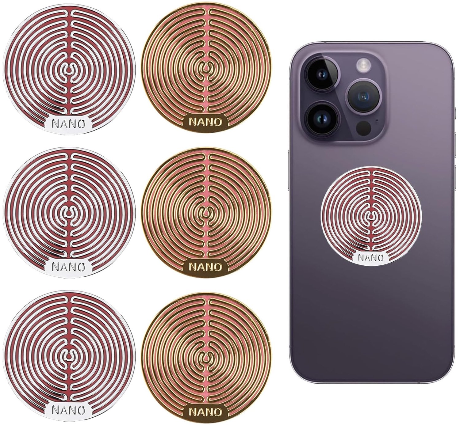 Set van 6 Anti-Radiatie Stickers voor Mobiele Apparaten