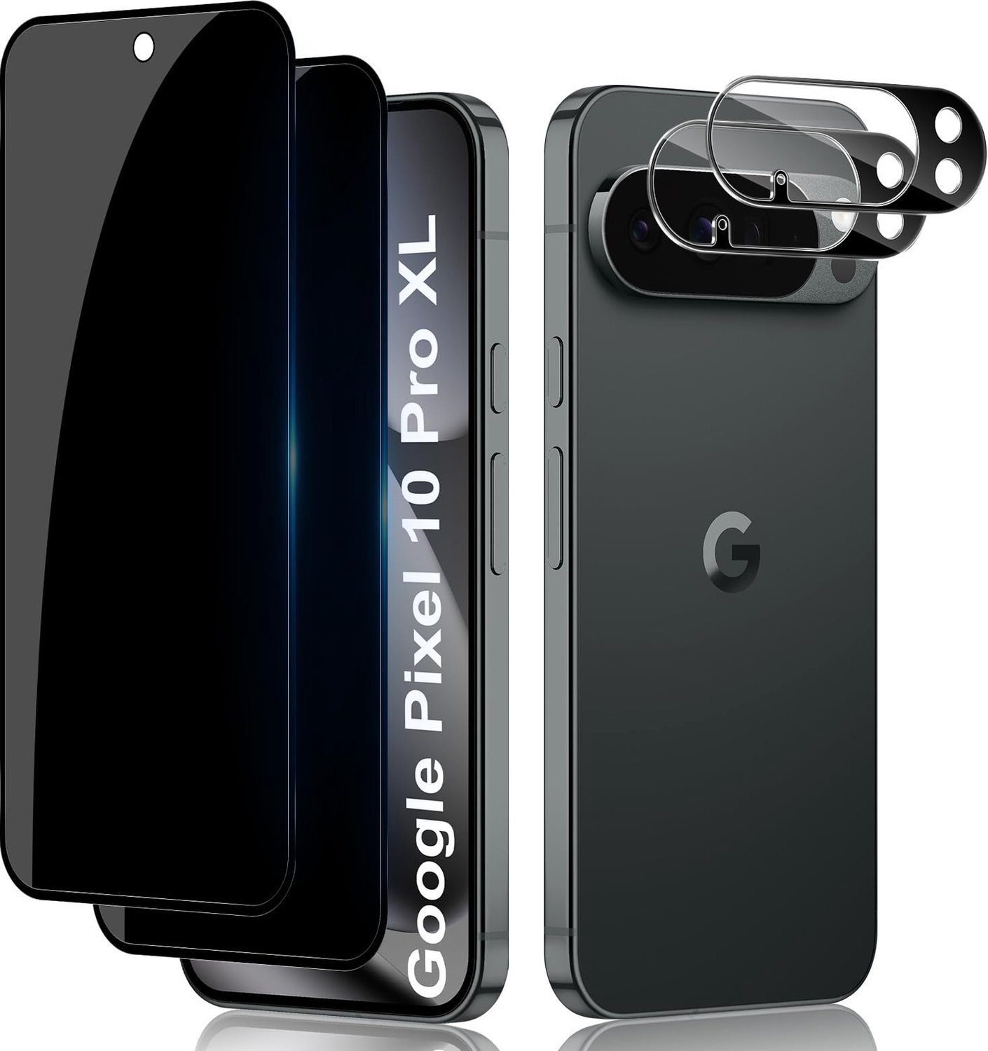 Privacy Tempered Glass Screen Protector voor Google Pixel 10 Pro XL, 2 + 2 stuks, Krasbestendig, Eenvoudige Installatie