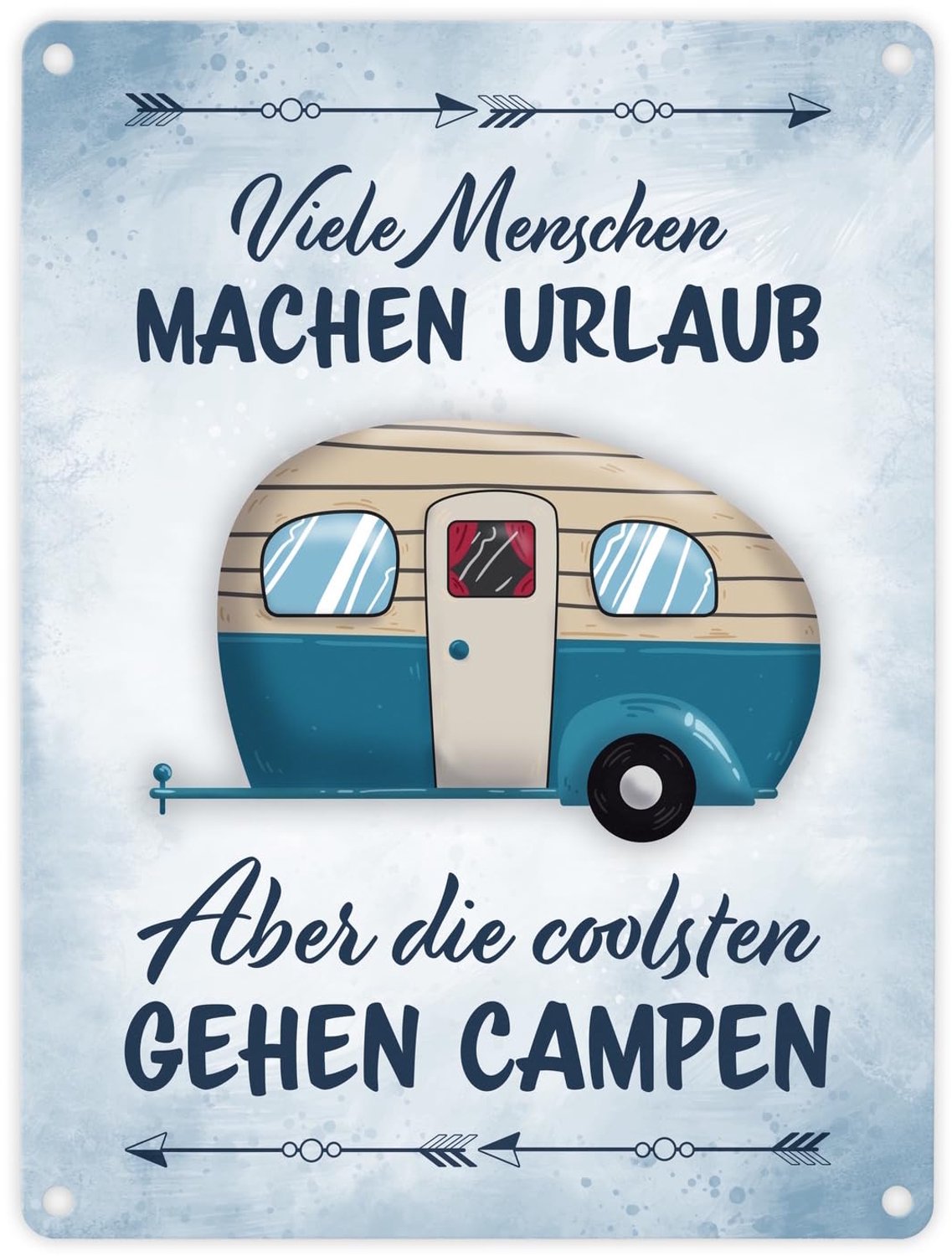 Metalen Bord voor Campingliefhebbers - 15 x 20 cm Decoratief Bord