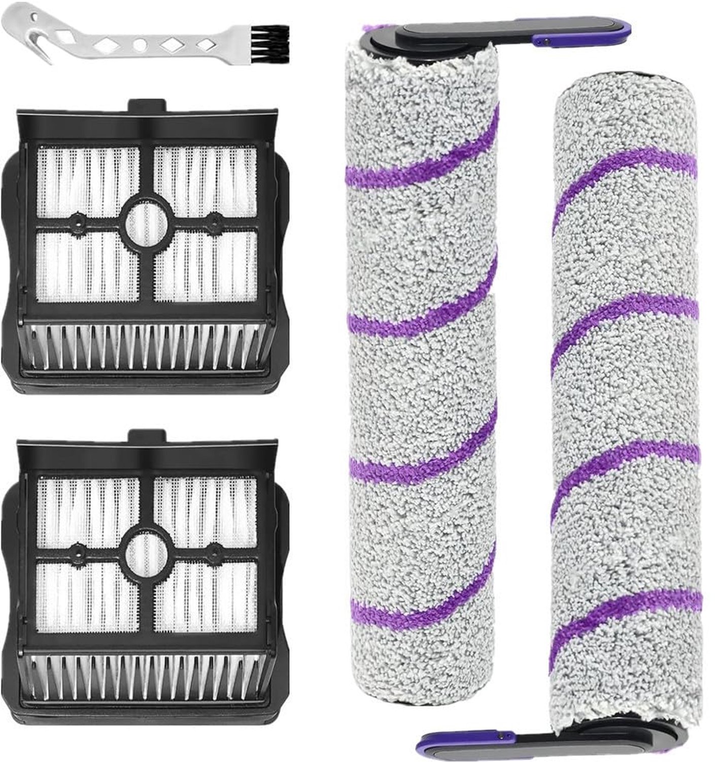 Vervangset met 2 Borstelrollen en 2 HEPA Filters voor Stofzuiger