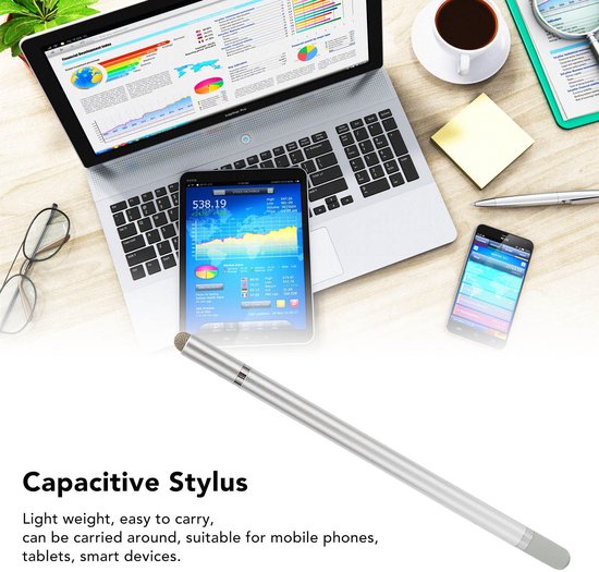 Styluspen 3-in-1 - Universele Styluspen - Fijne Punt - Vezelpunt - Aluminiumlegering - Hoge Gevoeligheid - Touchscreenpen — afbeelding 2