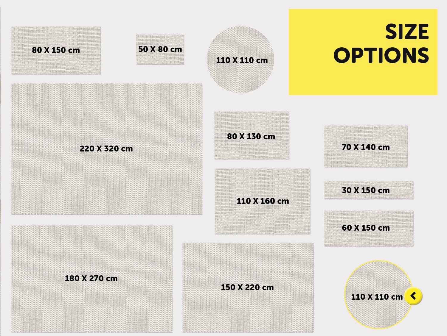 110 cm Antislip Tapijtmat voor Stabiliteit