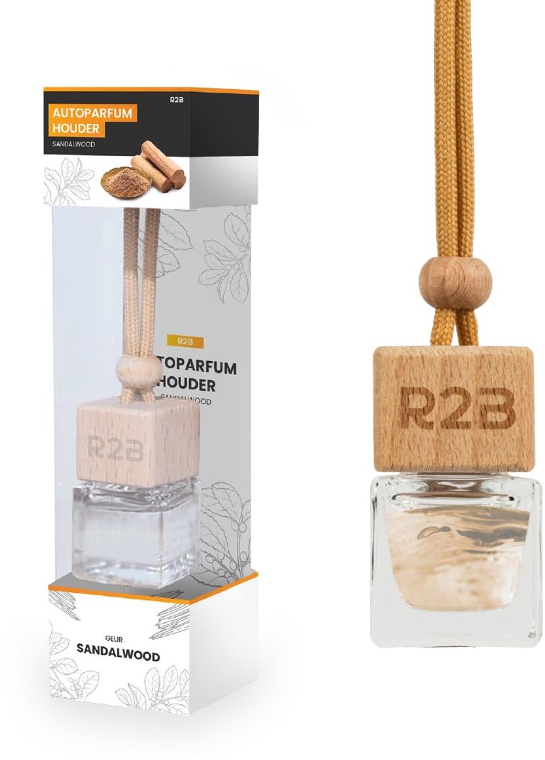Autoluchtverfrisser - Sandelhoutgeur 10ml - Langdurige Hanger voor Thuis of Kantoor
