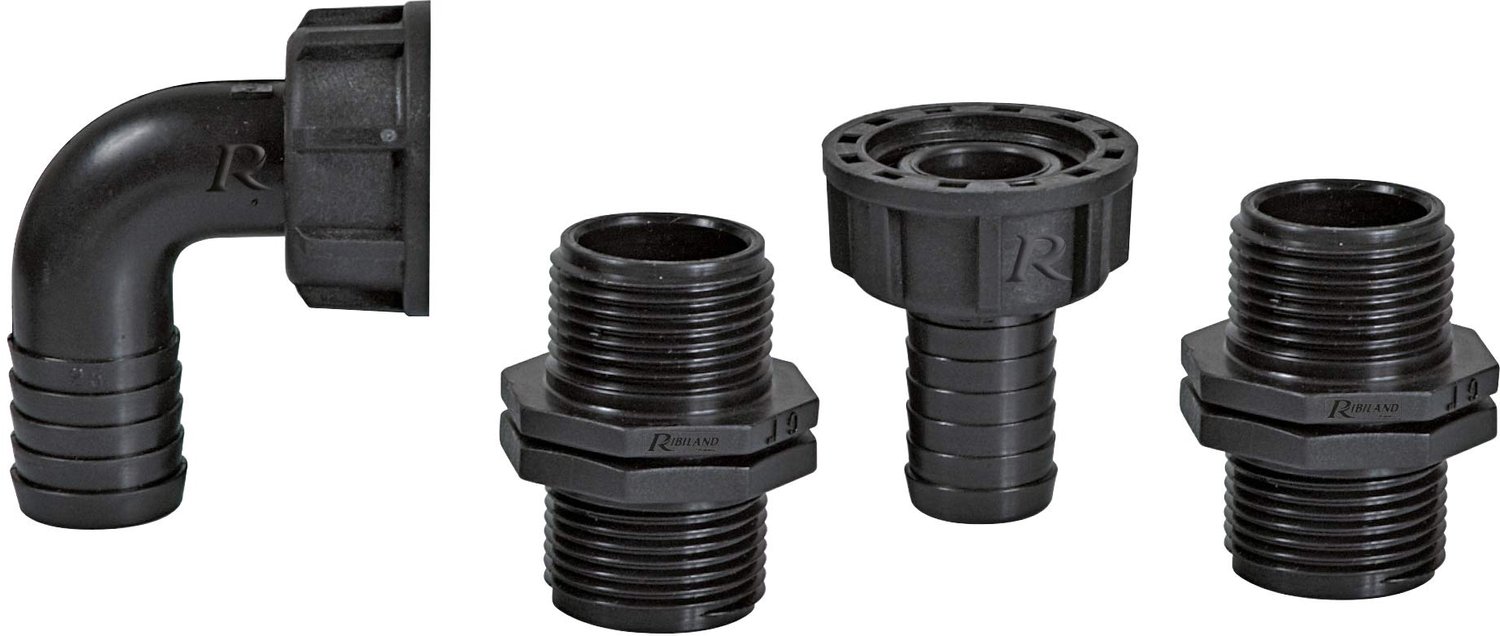 Pompverbinding Set - 4 Stuks 1 Inch - Zwart