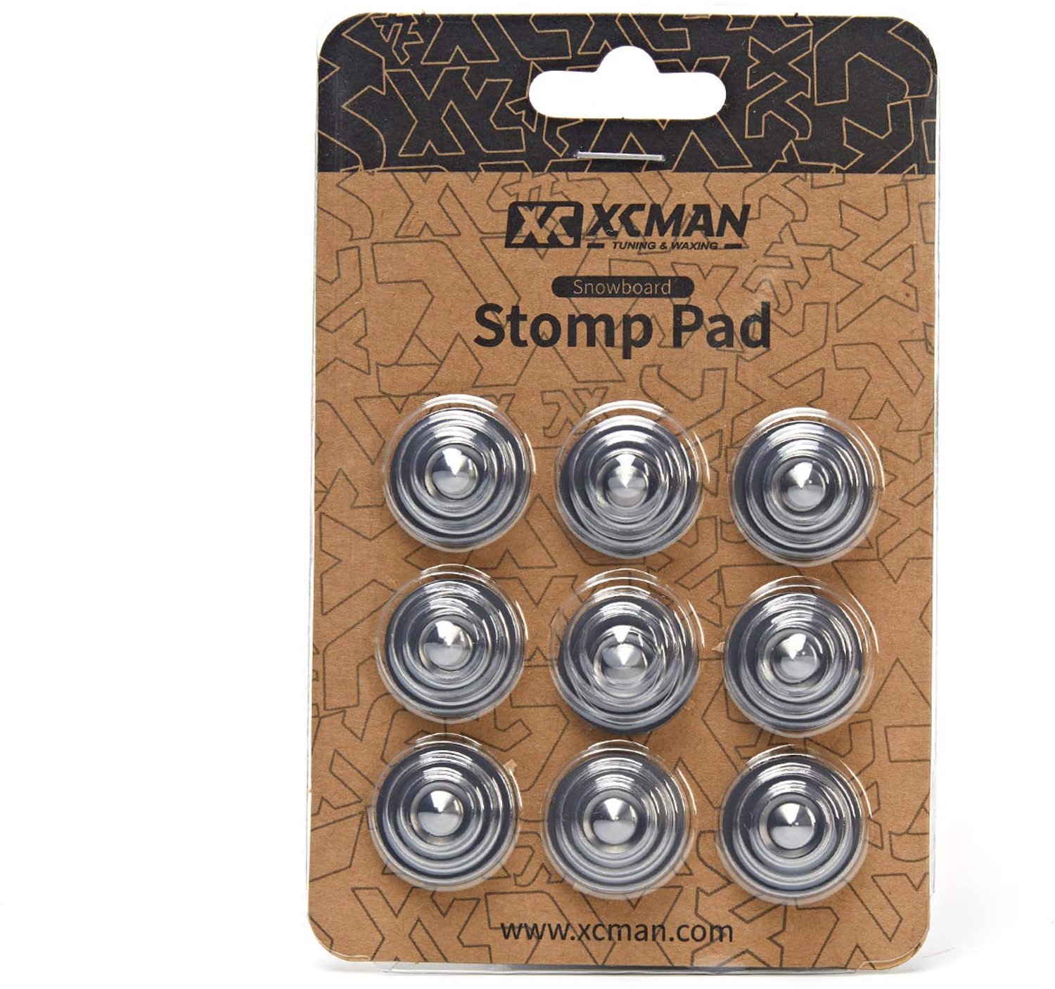 Aluminium snowboard stomp pad - 4-laags, 9 stuks - Diameter 20 cm