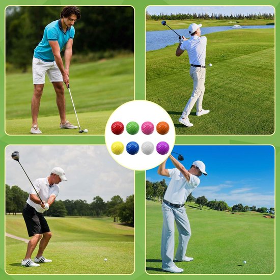 Set van 8 Kleurrijke Golfballen voor Buiten en Binnen — afbeelding 4