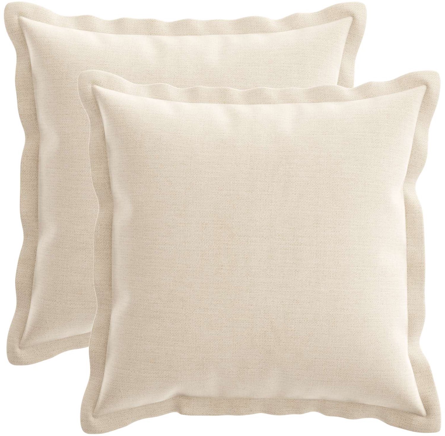 vidaXL Dekenkussen - 2 - st - HOUTEN - Crèmekleurig - 50 - x - 50 - cm - Chenille - Stof