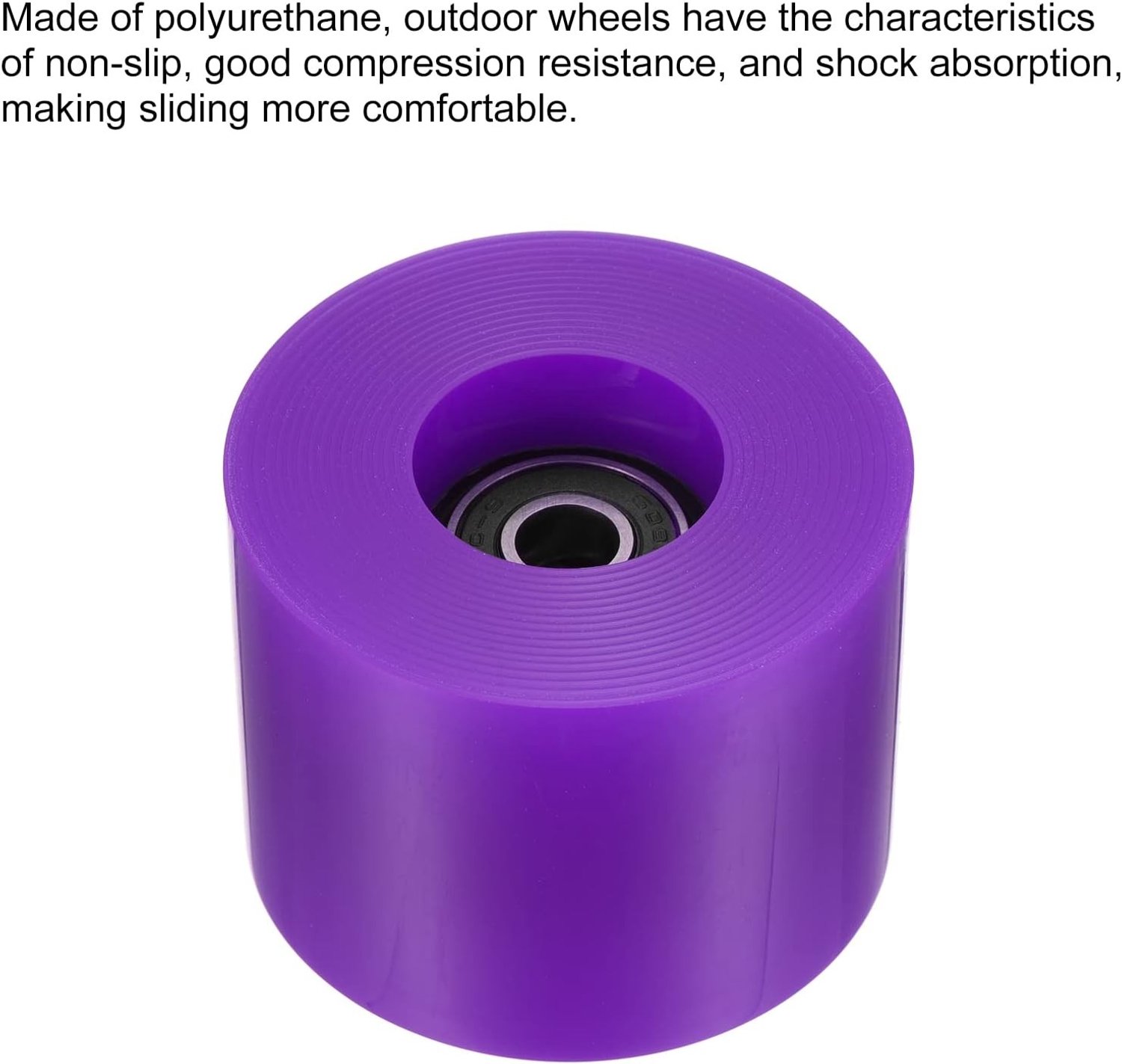 60mm Longboard Wielen met ABEC-9 Lagers 4 Pack Vervangingswielen voor Skateboards en Cruisers 80A