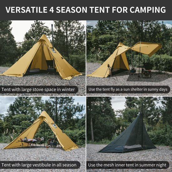 Pyramid Tent voor 2-4 Personen met Verwarmingsoptie — afbeelding 5