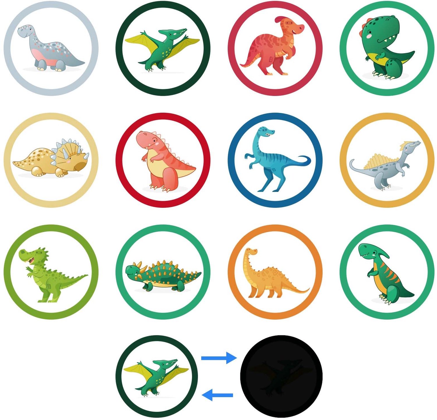 24 Stuks Plasstickers met Dinopatroon voor Potty Training
