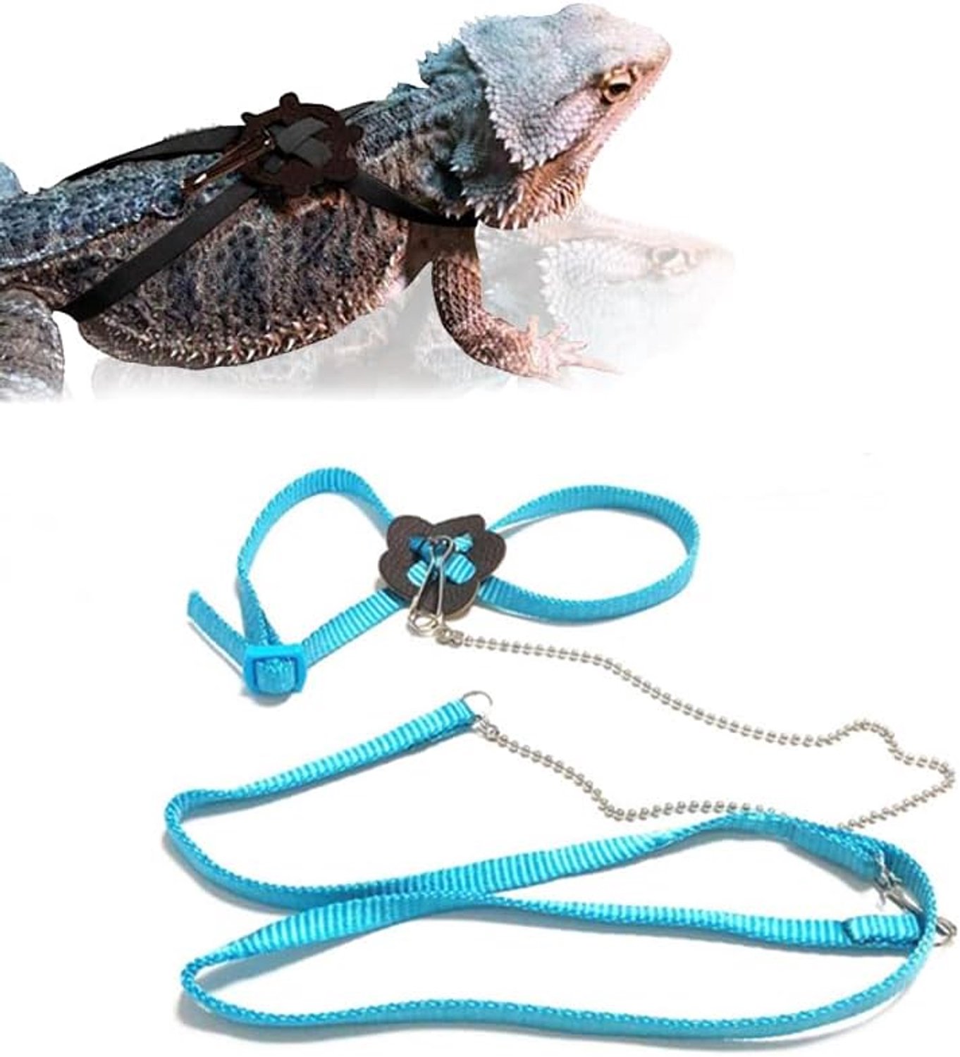 Hagedis harnas 12 cm - verstelbaar - blauw - comfortabel voor buitengebruik - ServiceTopper