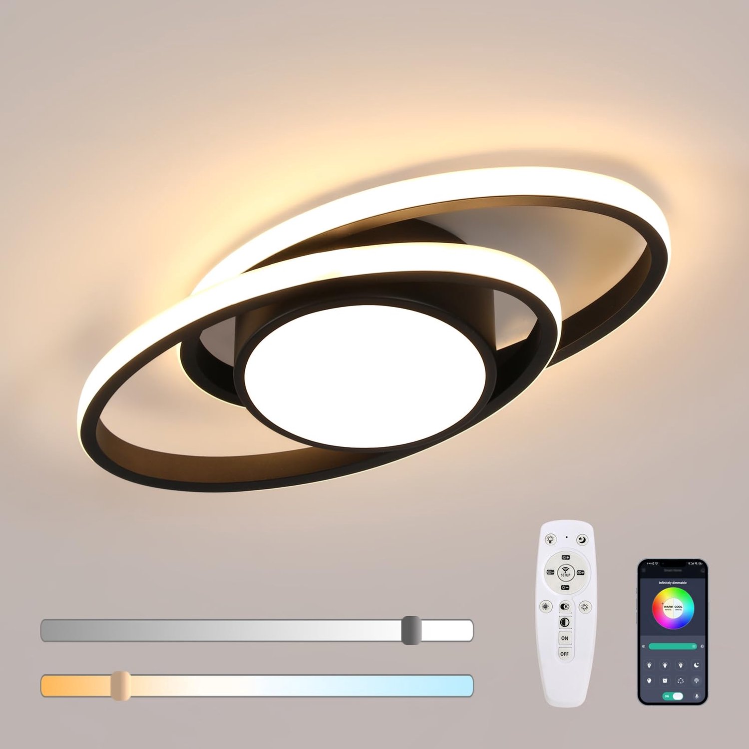 Dimbare LED Plafondlamp met Afstandsbediening en APP