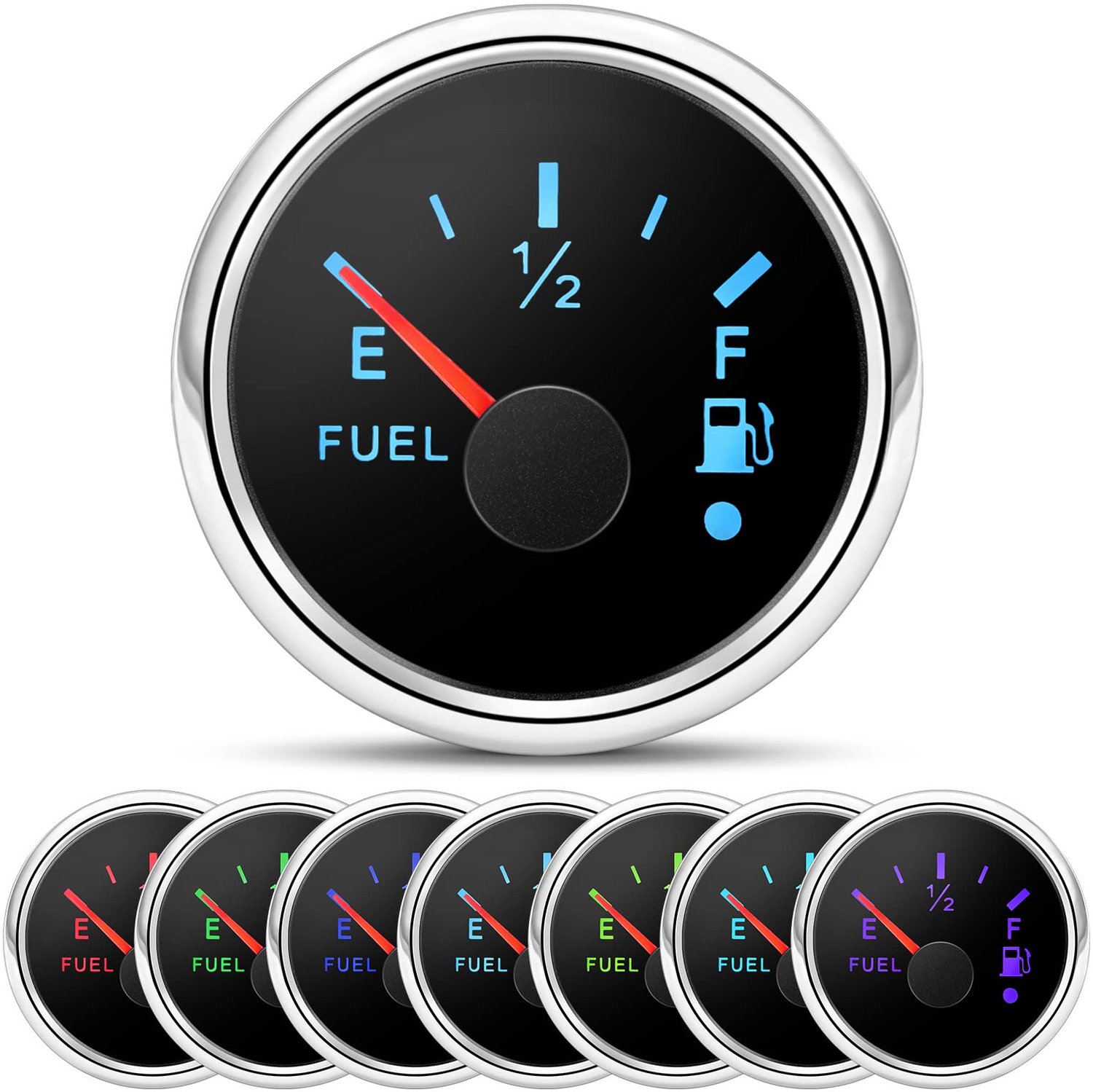 Universele Brandstofmeter met Alarmfunctie en 7-Kleurige LED Achtergrondverlichting