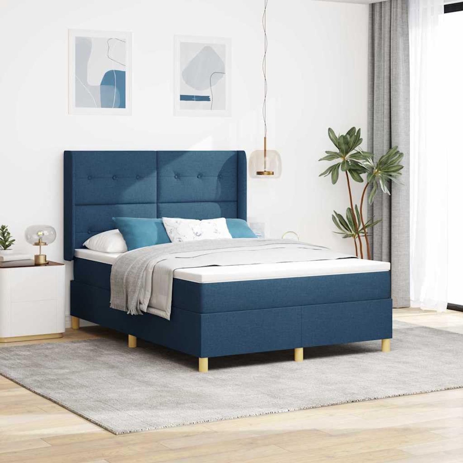Verstelbaar hoofdbord modern 160x200 cm Blauw