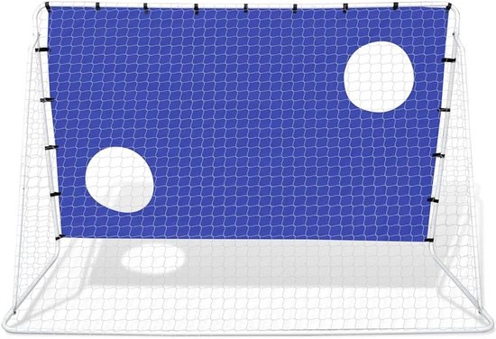 Voetbaldoel met doelwand, 240 x 92 x 150 cm, staal, boutenplaats, tuin, training, voetbal voor kinderen en volwassenen — afbeelding 4