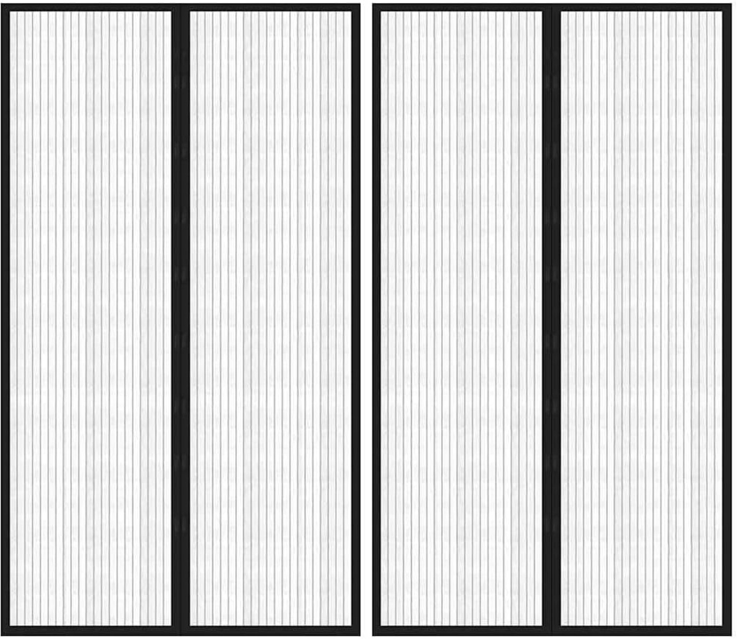 Deurgordijn 200x80 cm magneet zwart 2 stuks