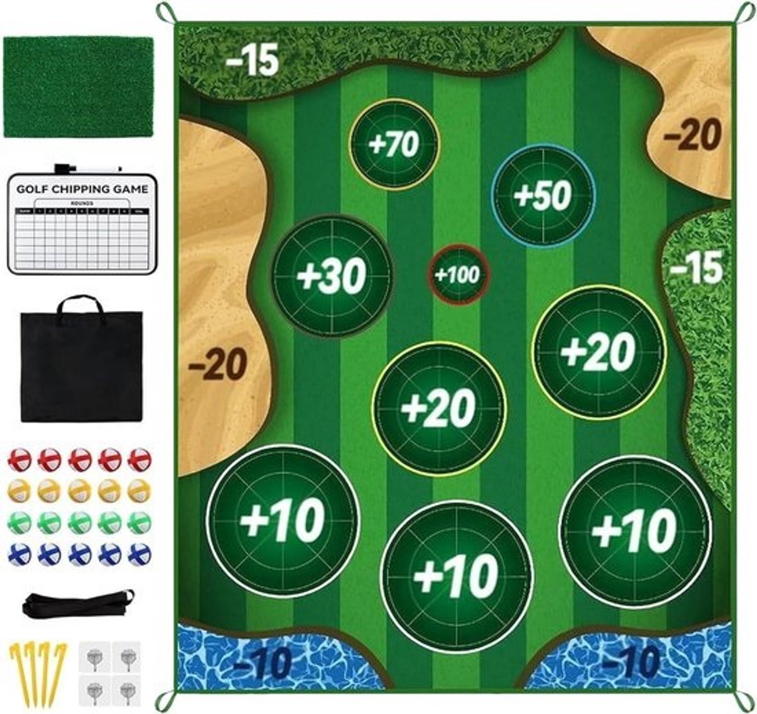 Golf-oefenmat - Golfmat voor drivingrange - Golfswing oefenen - Realistische green-simulatie - 180x150cm - Type A