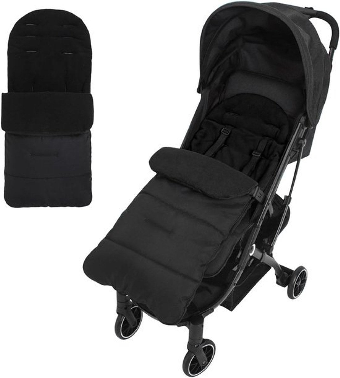 Universele Voetenzak - Kinderwagen Zak - Warm blijven - Waterdichte Oxford-stof - 80 cm - Zwart