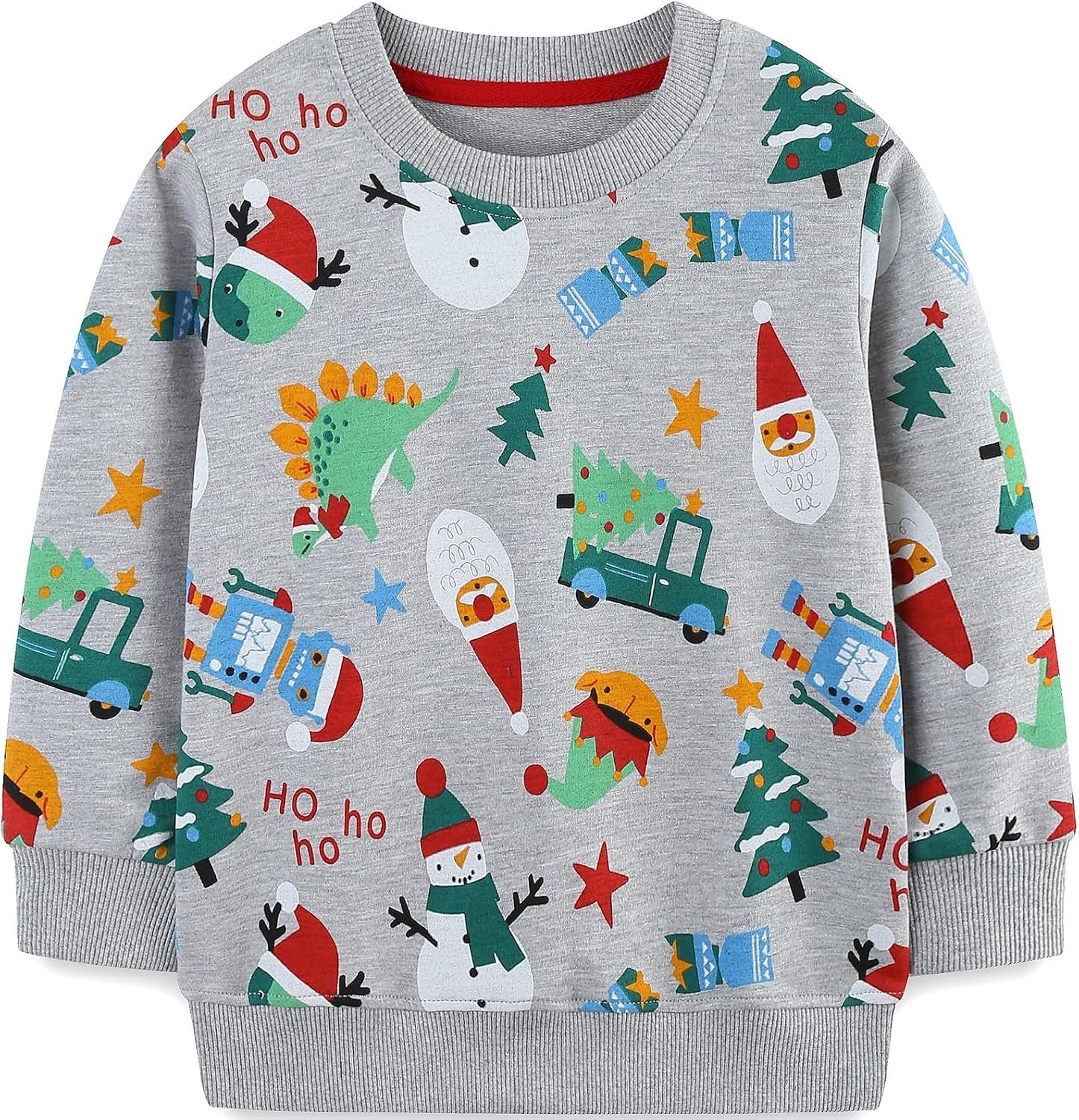 Sweatshirt voor kinderen, jongens, Kerstmis, cartoon, pullover, lange mouwen, katoen, top, maat 92-122, 1-7 jaar