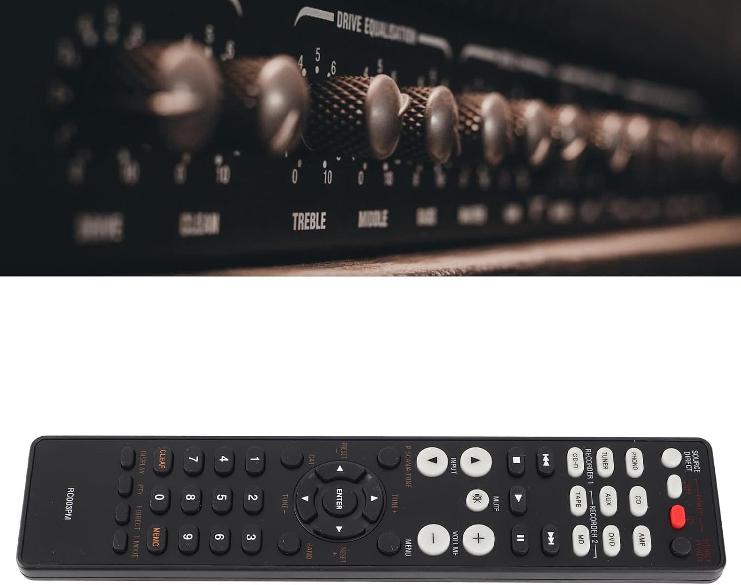 Afstandsbediening voor PM6003, Marantz PM7003 PM5004 PM6004, ABS-materiaal, draagbaar formaat, gemakkelijk te bedienen, geen installatie nodig, 2 x AAA-batterijen