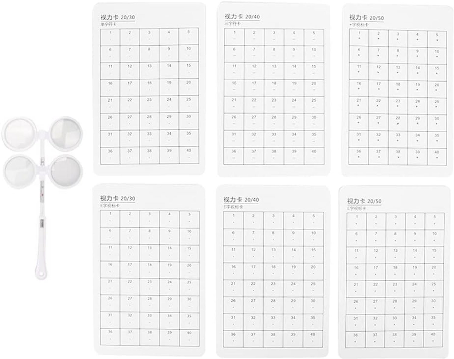 Optische Flipper, Optische Flipper Optometrie Plastic Flip Verstelbare Optometrie Plastic Flip 6PCS met Visuele Kaart Optisch Instrument (±150 graden)