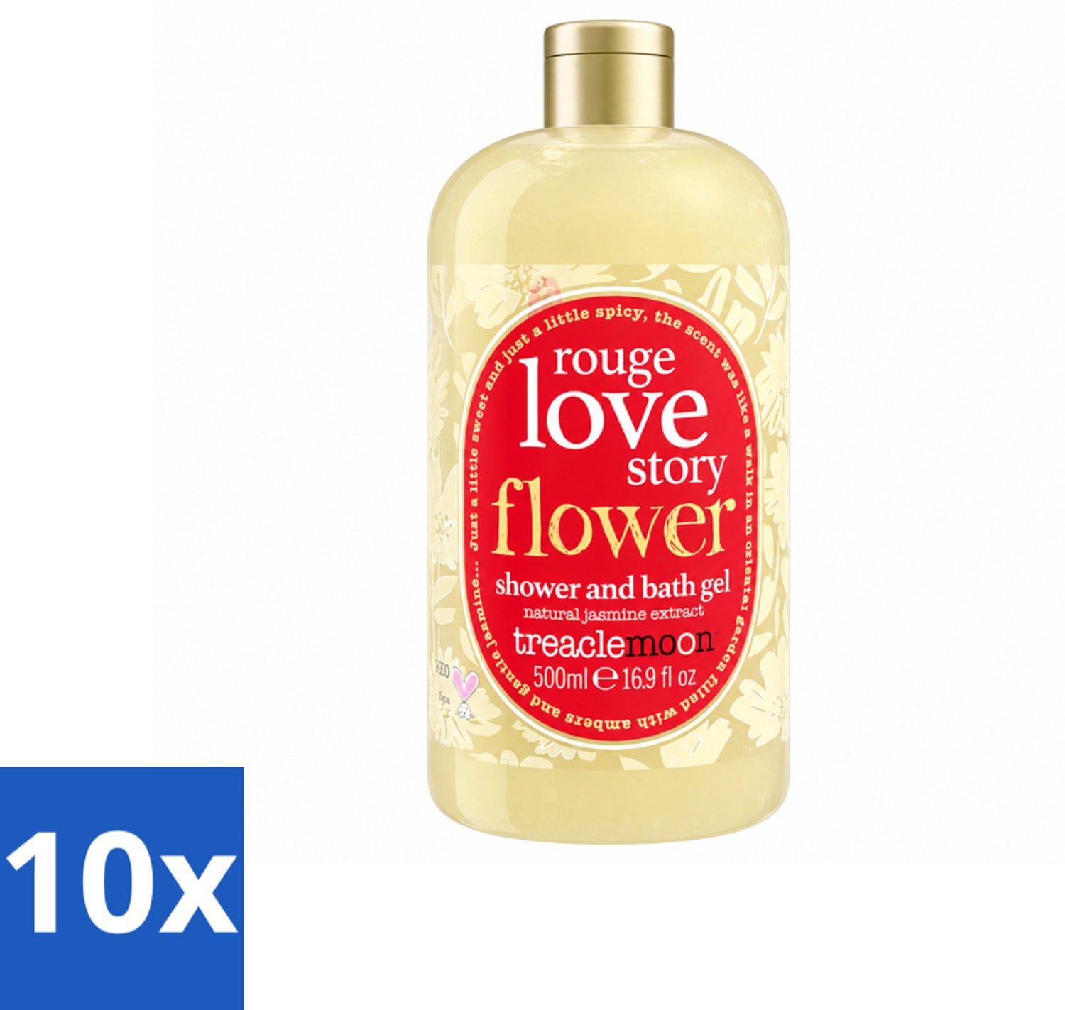 10 x Treaclemoon – Bad- & Douchegel – Rouge Love Story – 500 ml - Voordeelverpakking - 10 stuks
