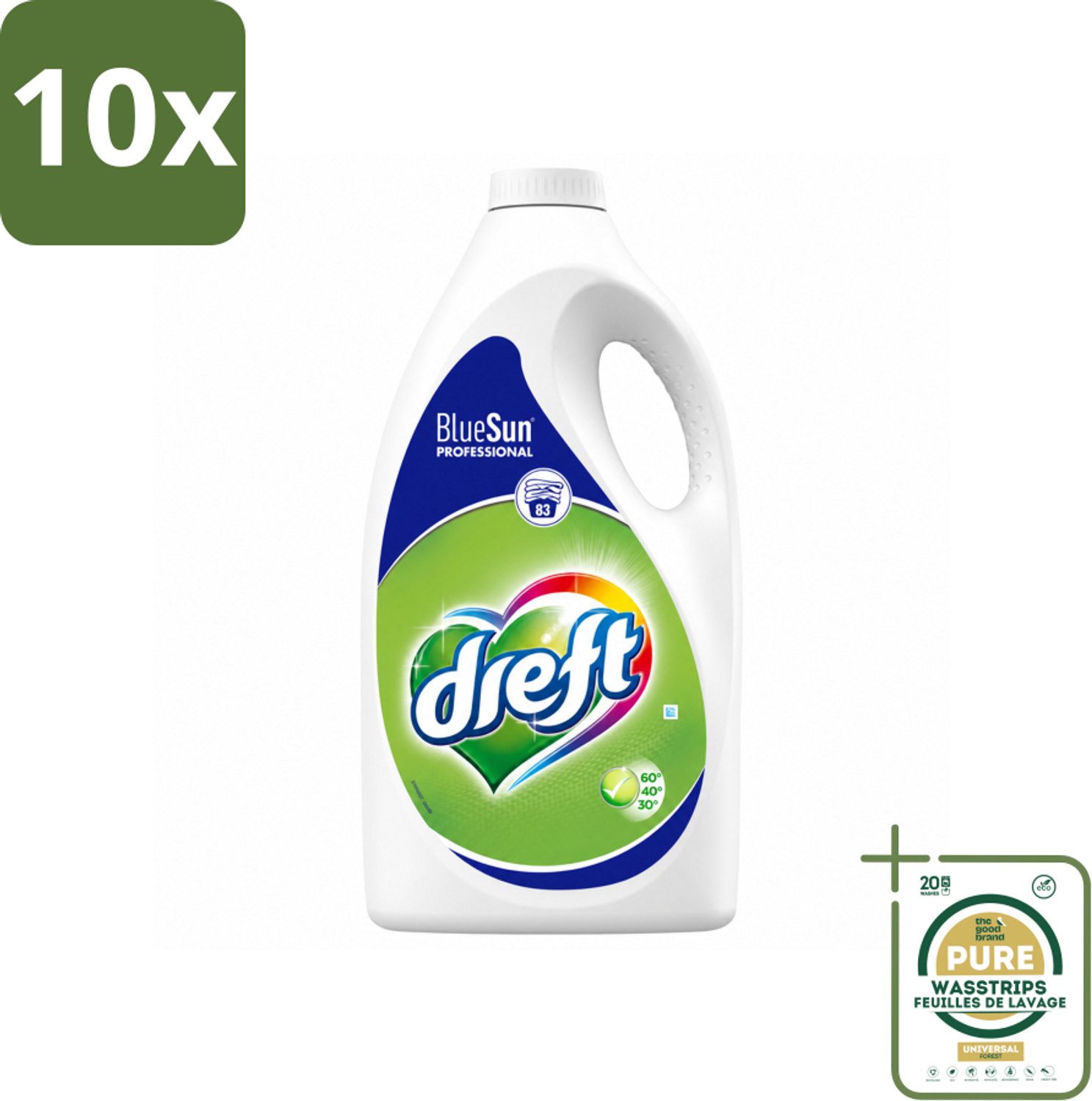 10 x Dreft - Vloeibaar Wasmiddel - Professional - Voor dagelijks gebruik - 83 Wasbeurten - Wasstrips - Wasmiddel - Vloeibaar Wasmiddel - Professioneel Wasmiddel - Vlekverwijdering - Wasbeurt