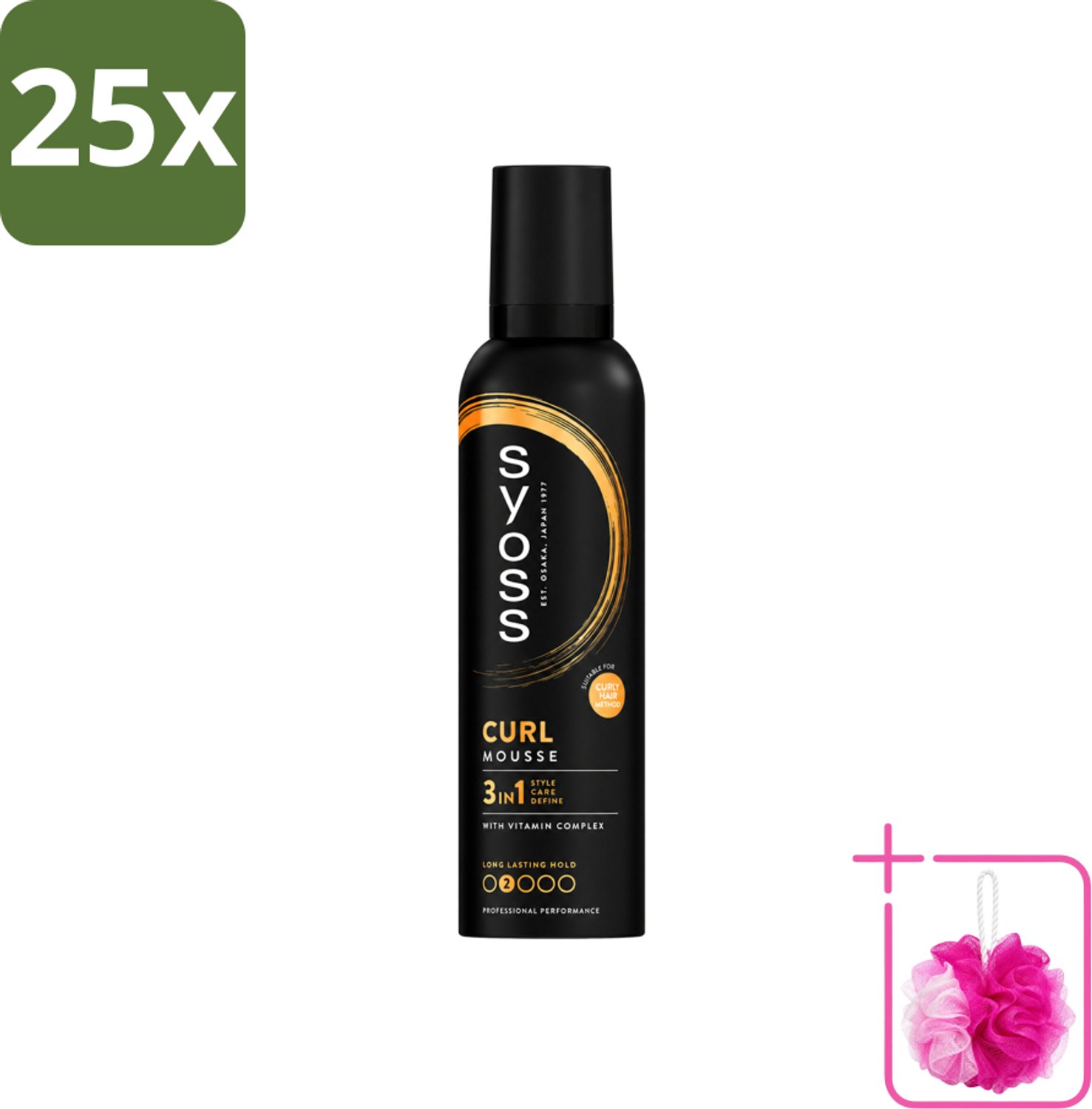 25 x Syoss - Curl - Haarmousse - Anti-Pluis & Bounce - 250 ml - Bulkverpakking - Krullen - Douchemop - Haarmousse