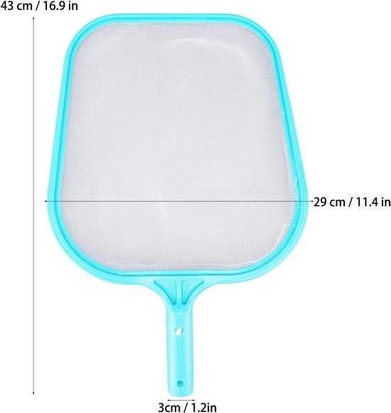Leaf Rake Fine Mesh Frame Net, Heavy Duty Versterkte Frame Nylon Flat Leaf Rake Net voor Spa Vijver Zwembad Cleaner Benodigdheden 42,9 x 29x3 cm — afbeelding 4
