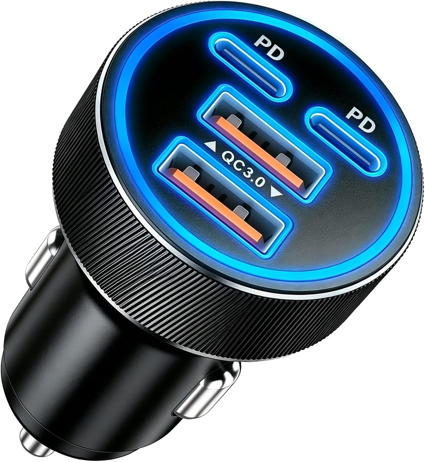 C sigarettenaansteker, 90 W, snel opladen, autolader met USB C en A, sigarettenaansteker, 12 V