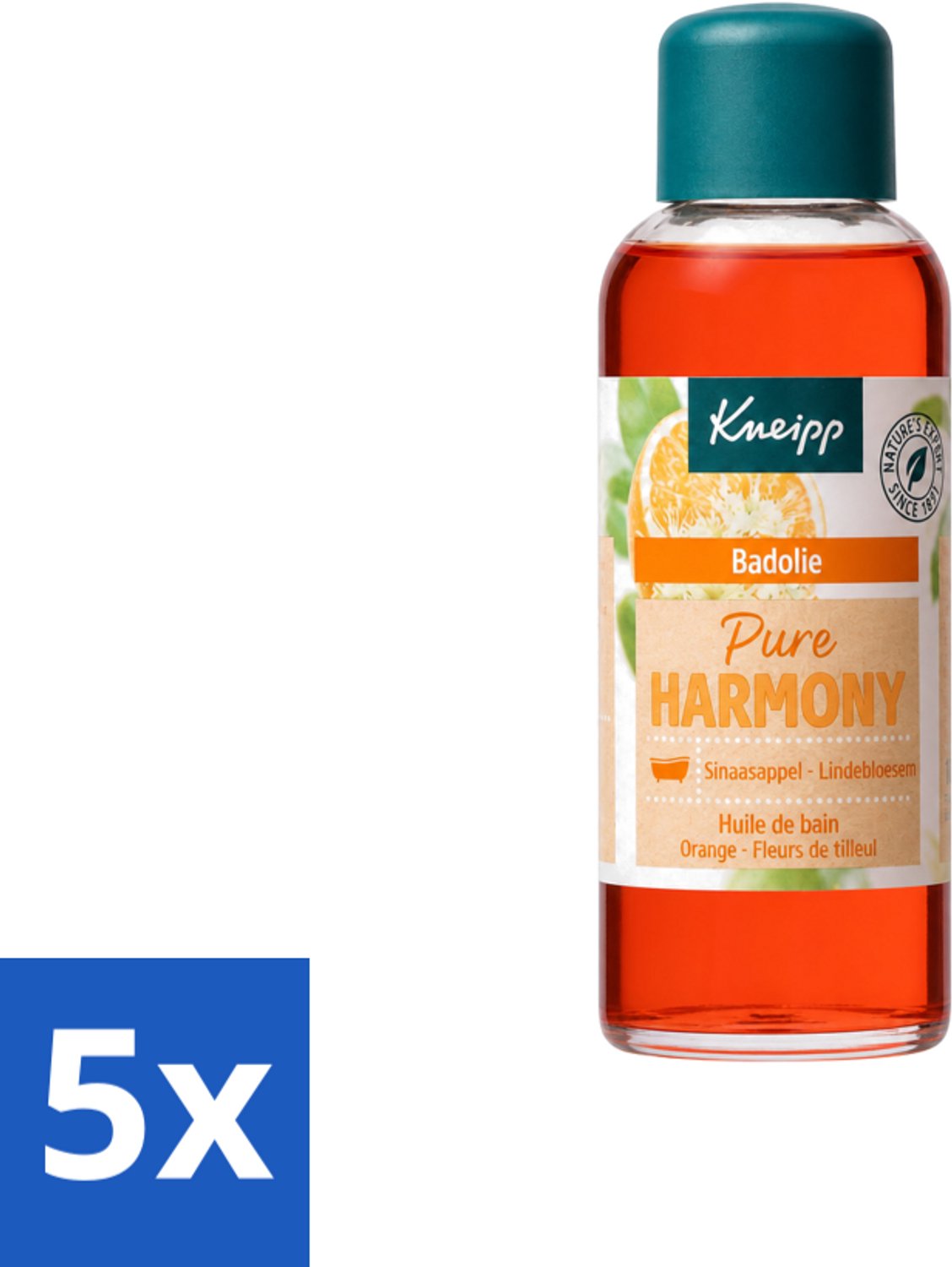 5 x Kneipp - Badolie - Oranje lindebloesem - 100 ml - Voordeelverpakking - 5 stuks