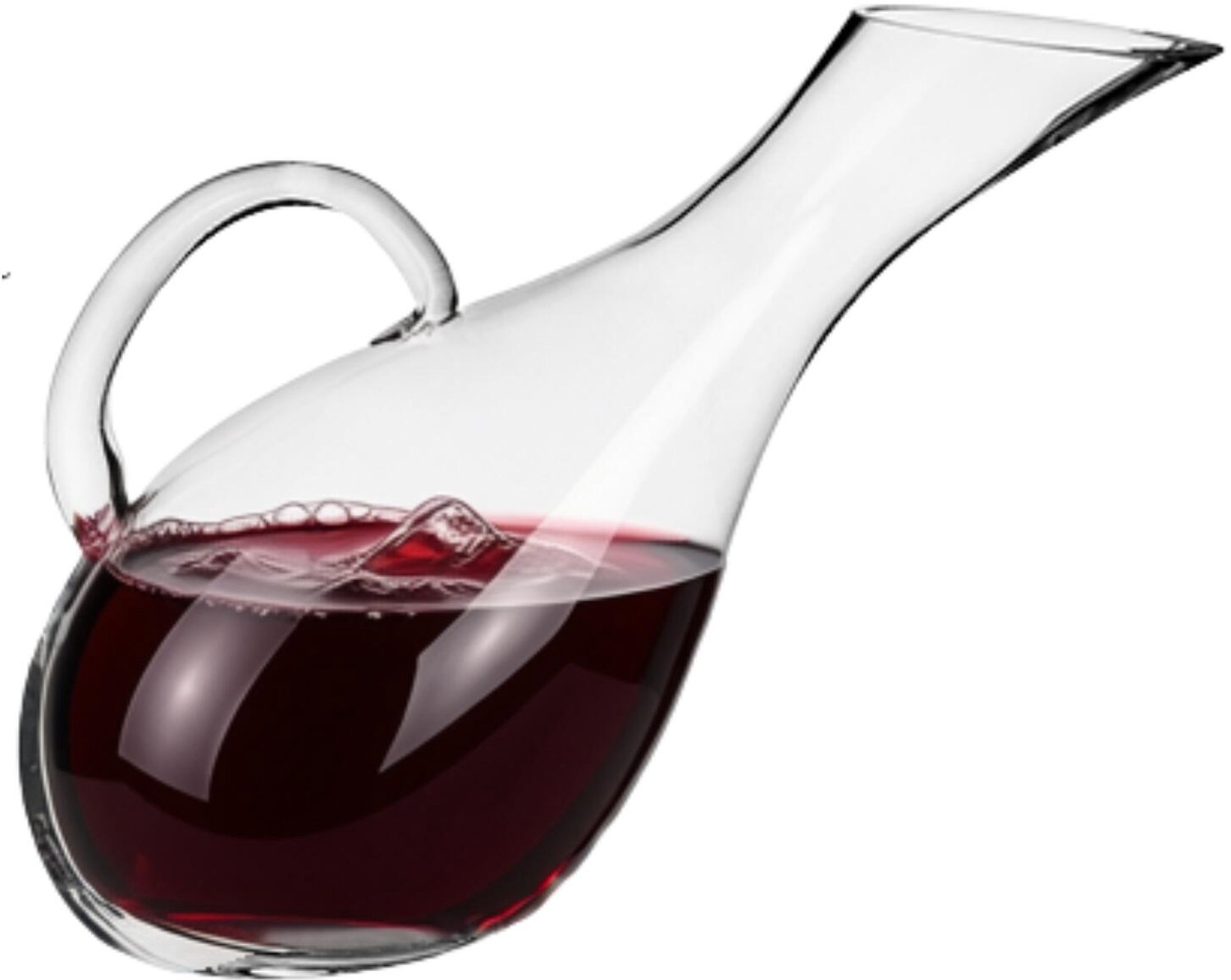 Alessandro Decanteerkaraf met handvat - kristalglas - 1,5 liter - Wijn schenkkan / decanteerkan