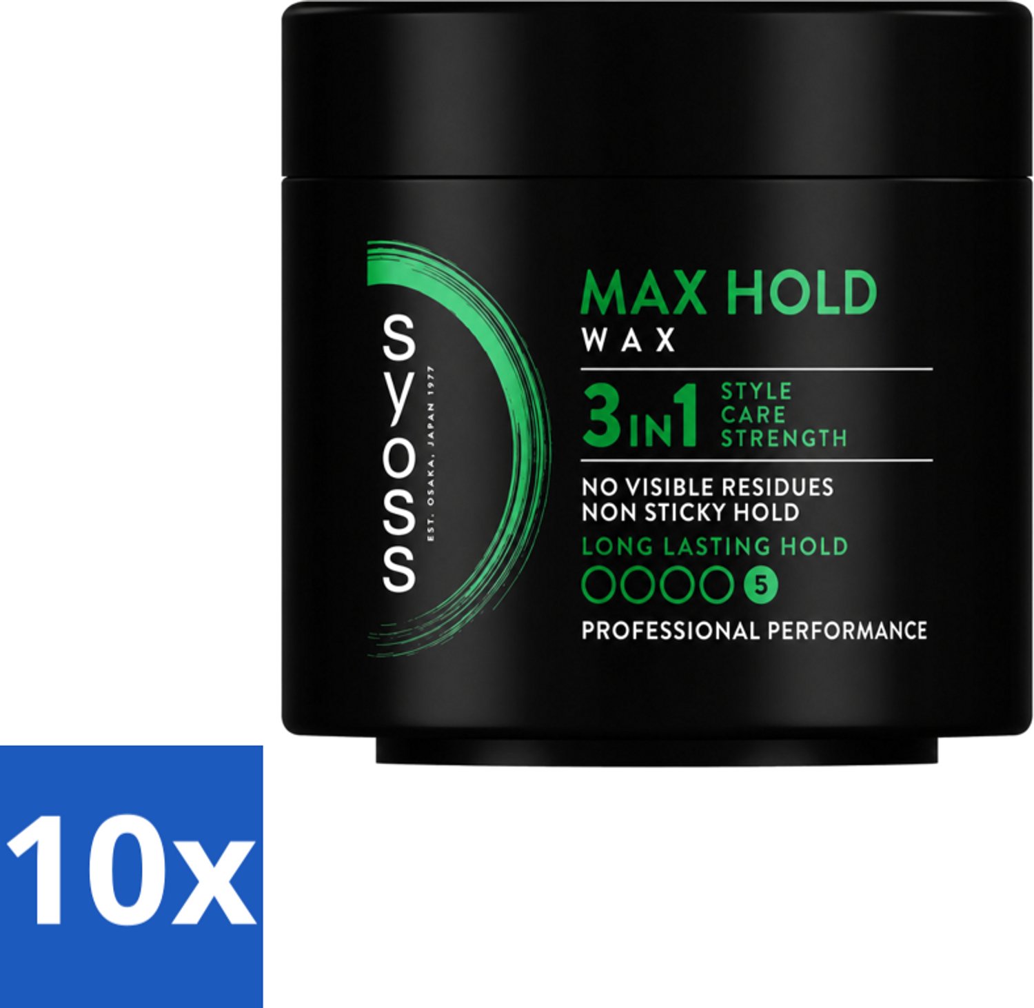 10 x SYOSS - Max Hold Haarwax - Verzorging - Langdurige Styling - 150ml - Voordeelverpakking - 10 stuks
