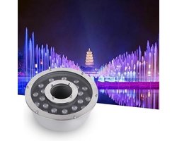 Ringfonteinlamp - Onderwaterlamp voor vijver - Tuinverlichting - Roestvrij staal en gehard glas - 6 watt 24 volt - Wit