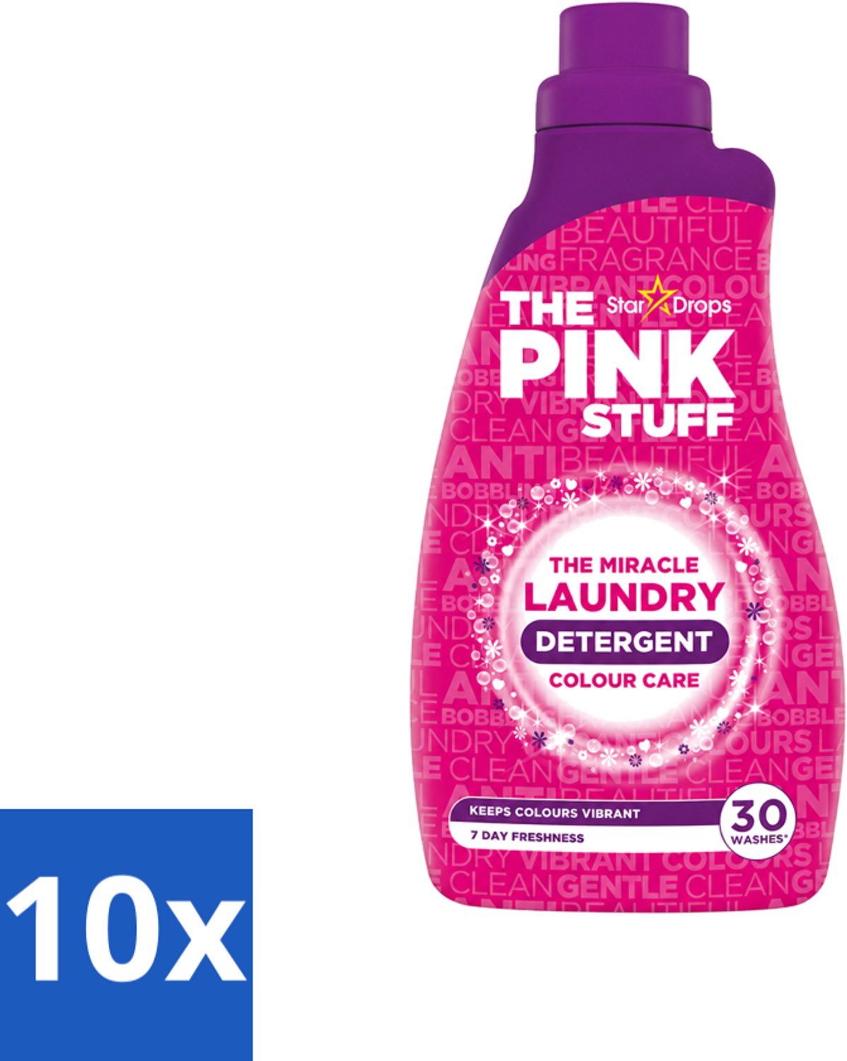 10 x The Pink Stuff - Wasgel - Gekleurde was - Wasmiddel - 30 Wasbeurten - 960ml - Voordeelverpakking - 10 stuks