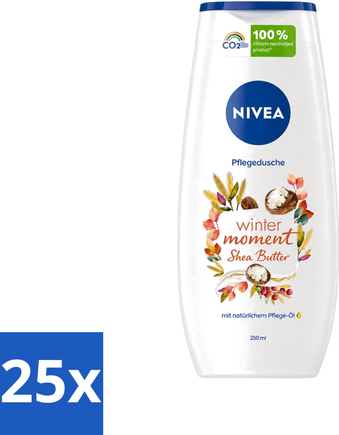 25 x Nivea - Douchegel - Winter Moment Shea Butter - 250 ml - Voordeelverpakking - 25 stuks