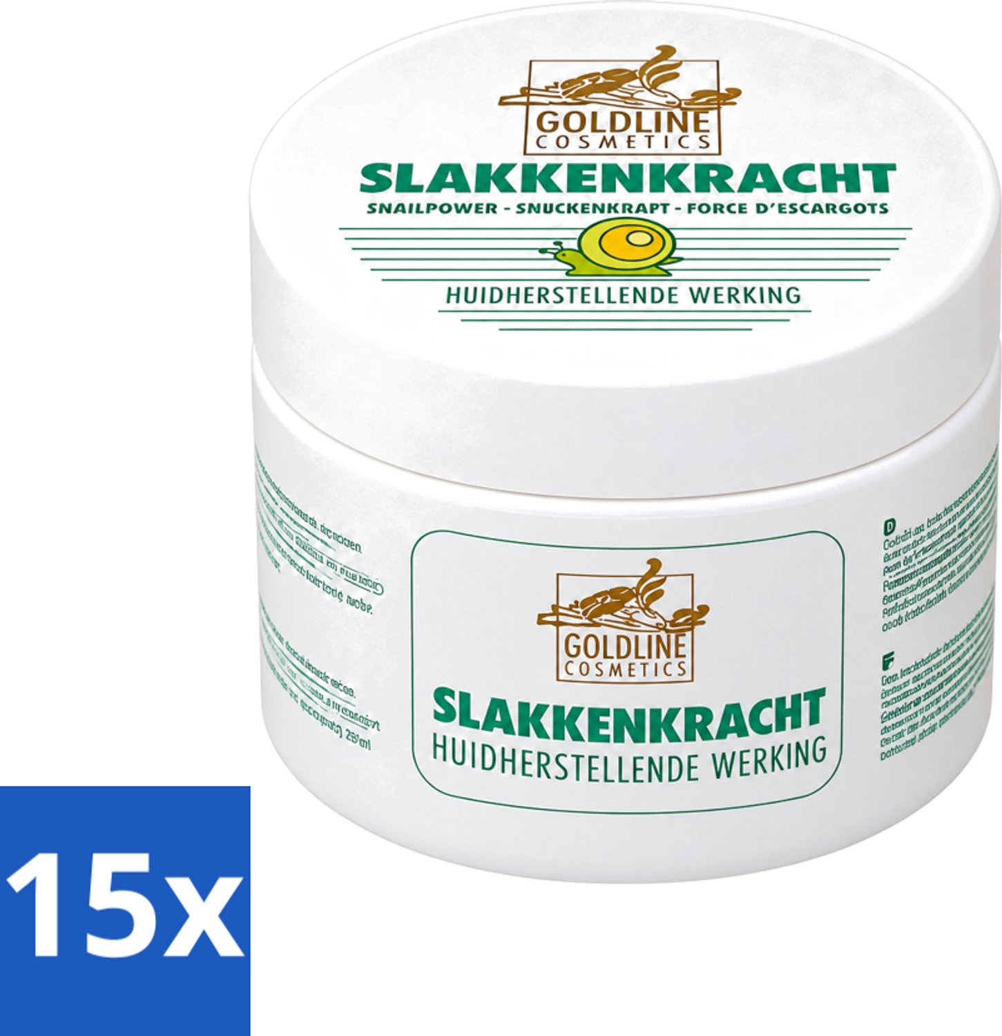 15 x Goldline - Bodycrème - Slakkenkracht - Huidverzorging - Verzachtend - 250 ml - Voordeelverpakking - 15 stuks
