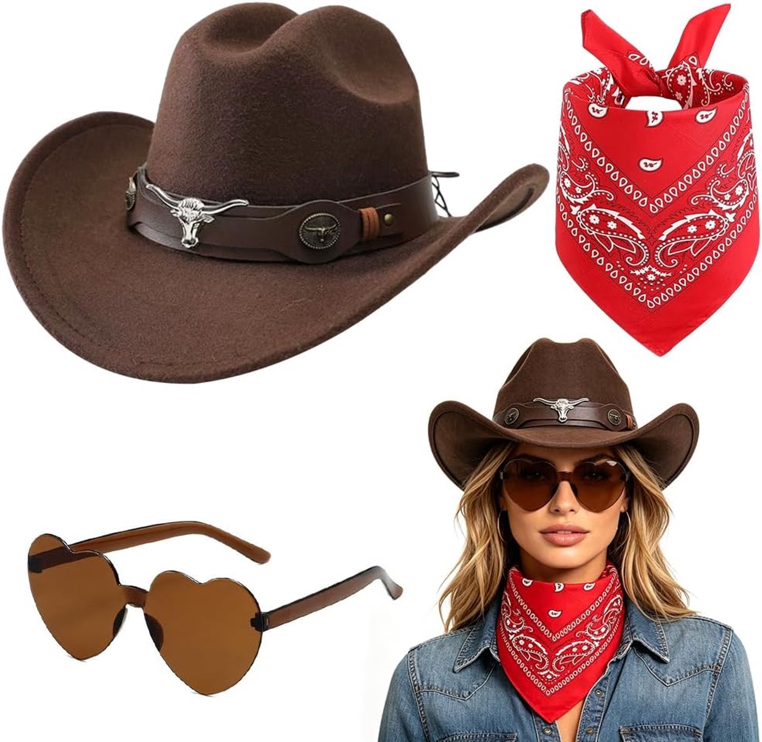 Cowboyhoeden brede rand cowboyhoed cowboykostuumaccessoires voor carnaval, themafeesten, cosplay4