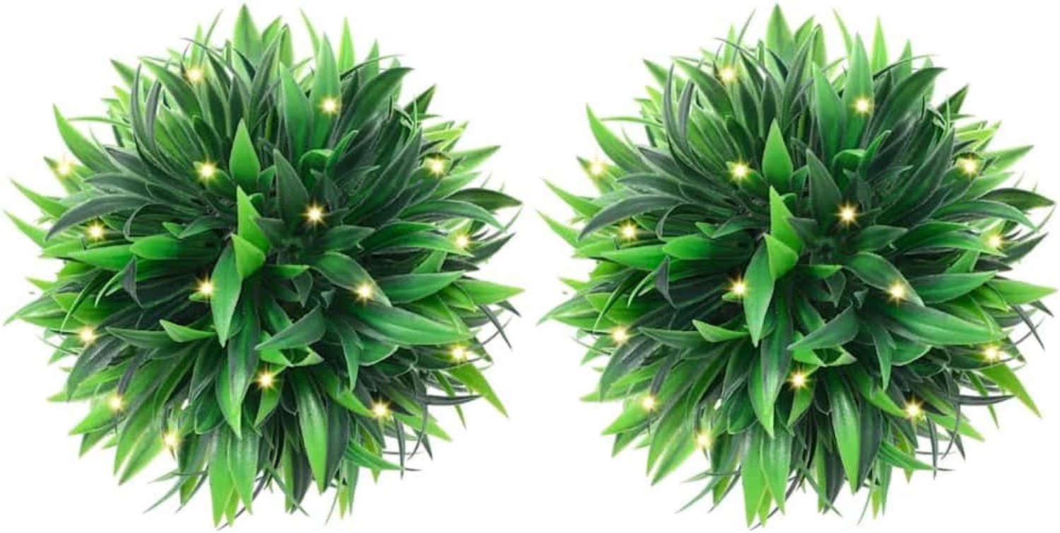 Ballen met LED-zonnelampen, 2 stuks. Groen 30 cm