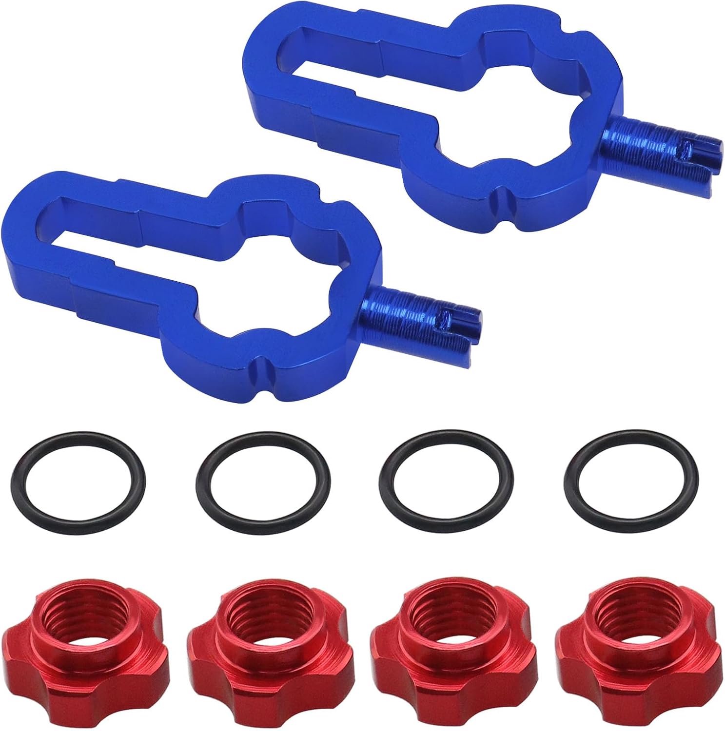 4x Fiets Ventiel Moeren Aluminium - Rood