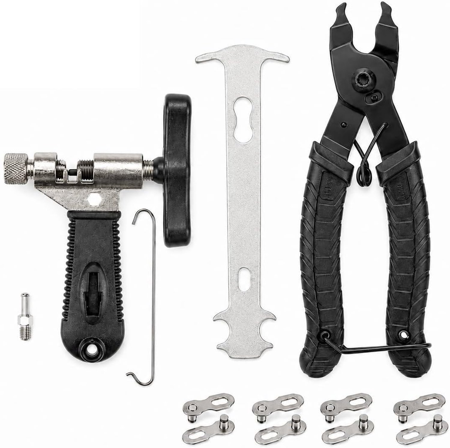 9-delige Fietsketting Reparatieset, Kettingpons met Missing Link Tang en Slijtagemeter, Fietsketting Gereedschap Compatibel met 6 7 8 9 10 11 Versnellingen MTB Racefiets Stadsfiets