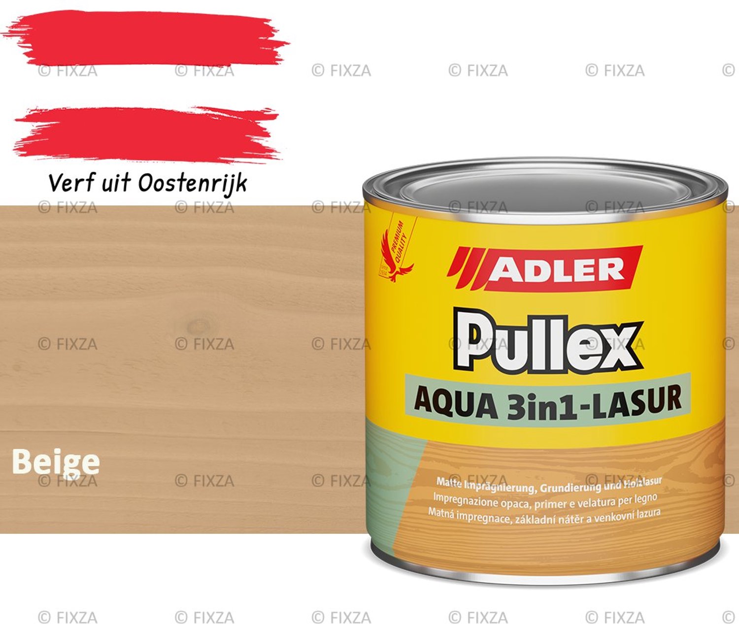 ADLER Pullex Aqua 3in1 Houtbeits Buiten – Transparante Beits – Beige – 750ml – Impregneer, Grond- & Eindlaag in 1