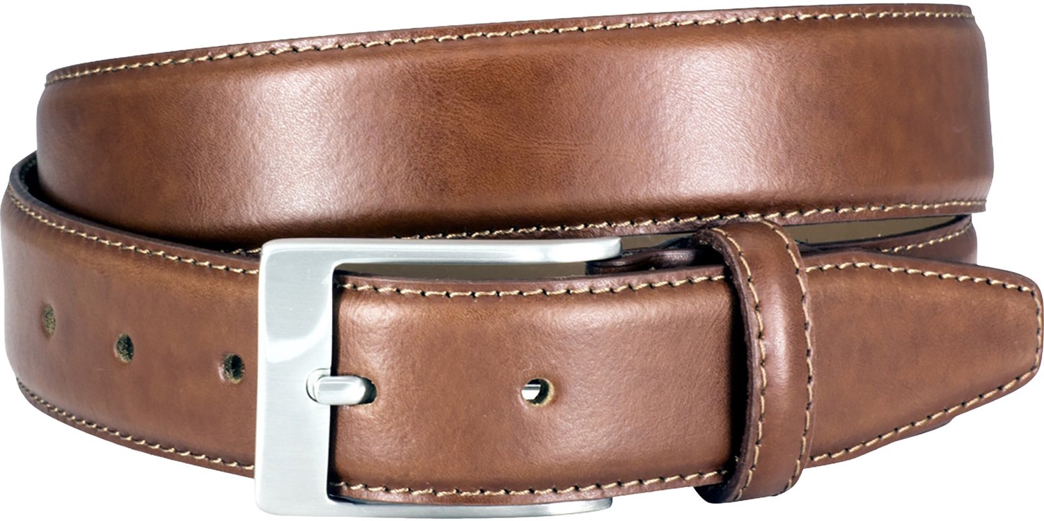 LINDENMANN leren heren riem - cognac