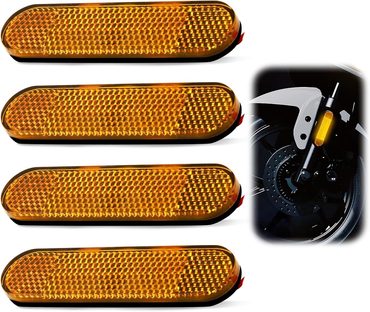 Veiligheidsreflector rechthoekig 100 x 24 x 8 mm - Set van 100 voor motoren, fiets en scooter