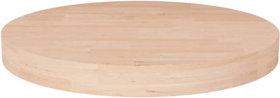 Tafelblad Ø 40 x 4 cm van onbehandeld massief eikenhout, middenbruin met dichte nerf, ideaal voor salontafels, bijzettafels of als meubelplaat, onderhoudsvriendelijk — afbeelding 4