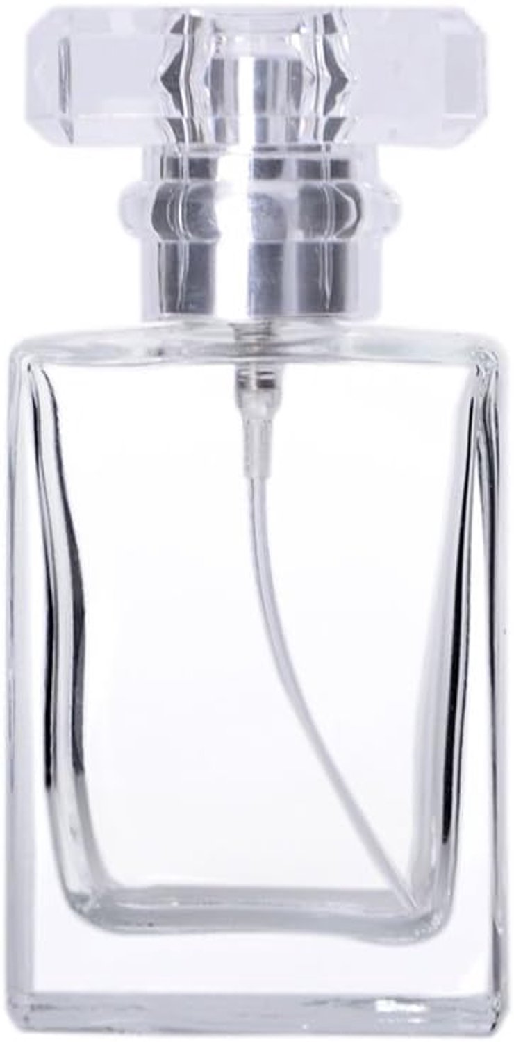 Draagbare transparante glazen parfumfles met aluminium cosmetische reisetui (transparant) 30 ml