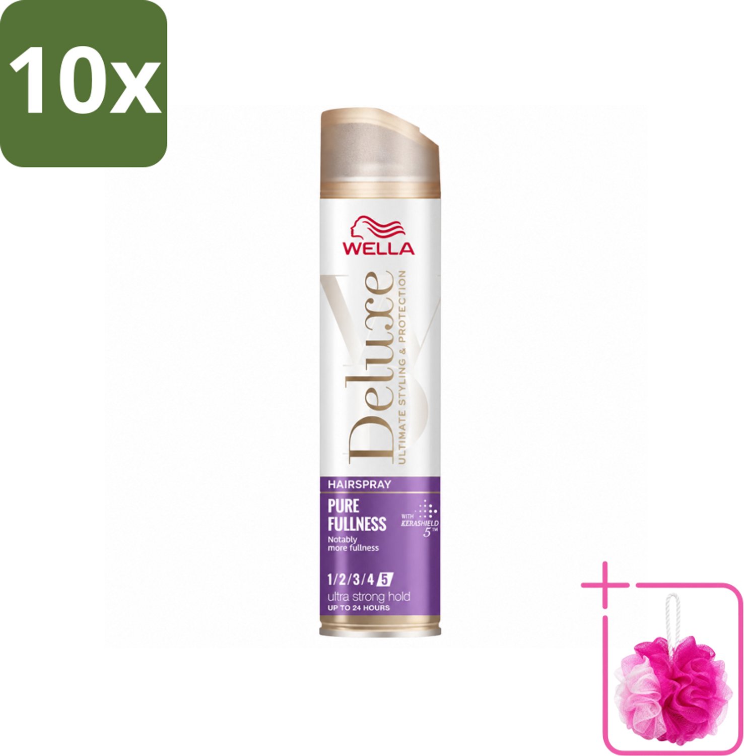 10 x Wella – Deluxe Pure Fullness – Haarspray – 250 ml - Bulkverpakking - Haarspray - Douchemop - Volume